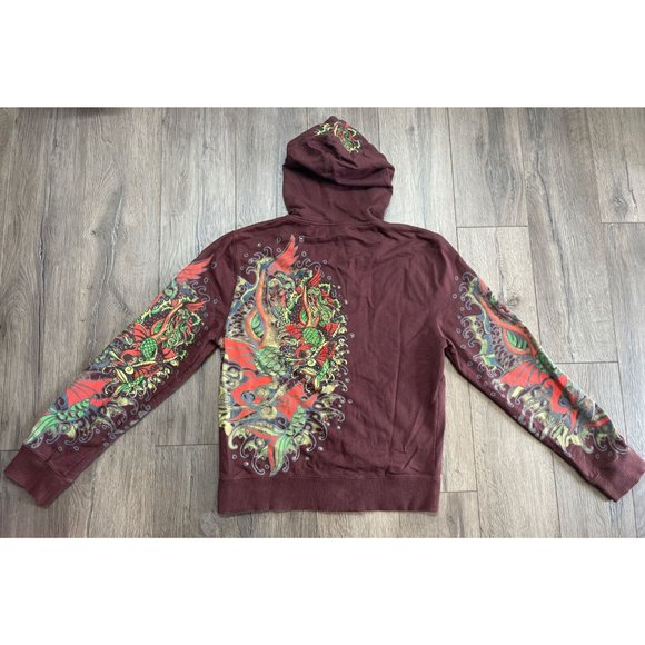 CIRCLE OF LIFE Womens Large Hoodie Jacket Mermaid Sequins Colorful Soft Cotton - Picture 2 of 6